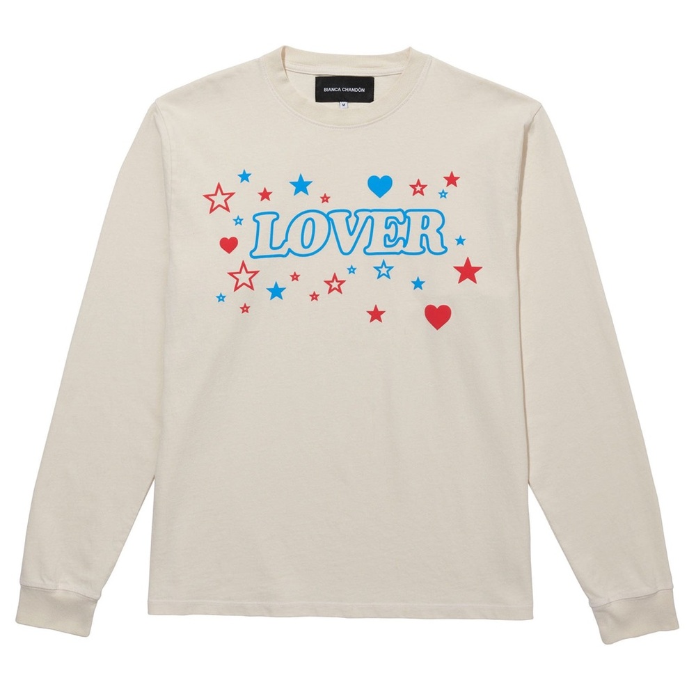 BIANCA CHANDON Lover Long Sleeve T Shirt Cream Size L